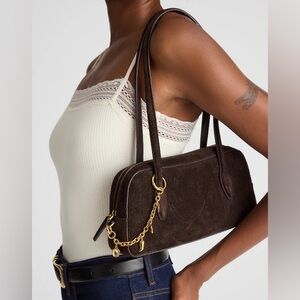 The Top-Zip Mini Shoulder Bag in Dark Carob